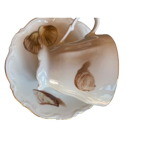 Cup Saucer Western Germany Sea Shore Shells Made in OTCO Bavaria West Germany - Picture 9 of 9